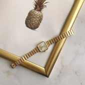 Hemera Gümüş Kadran Gold Metal Kadın Kol Saati thumbnail 4