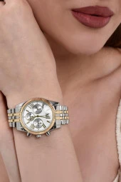 Roma Rakam Kasa Detaylı Altın Gümüş Kadın Kol Saati thumbnail 1