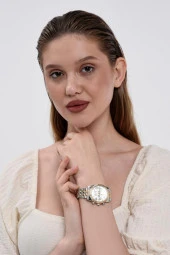 Roma Rakam Kasa Detaylı Altın Gümüş Kadın Kol Saati thumbnail 4