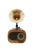VİPONLİNE B5 Nostaljik Mini Gramafon Radyo Usb Aux Bluetooth Radyo Yüksek Ses Kalitesi thumbnail 2