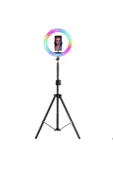 CNK Rgb Led Make Up Selfie Işığı Tripot  Makyaj Rıng Lıght Güzellik Merkezi Mj26 10inç - 7