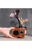 AbaTech Taşınabilir Nostaljik Kablosuz Ses Gramafon Tasarımlı Bombası Extra Bass Bluetooth Hoparlör - 2