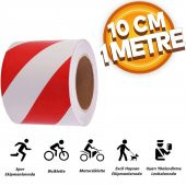 Reflektörlü Fosforlu Şerit Bant 10 cm 1 Metre İkaz Bandı - 1