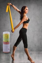 Telvesse Pilates Bandı Yoga Egzersiz Esneme Spor Bandı Sarı - 1