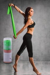 Telvesse Pilates Bandı Yoga Egzersiz Esneme Spor Bandı Yeşil - 1