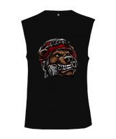 Dambıllı ısıran vahşi güçlü ayı fitness motivasyon Kesik Kol Unisex Tişört - 1