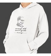 Kişiye Özel Atatürk Baskılı Kapşonlu Beyaz Unisex Sweatshirt HK2292 - 1