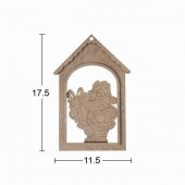 Ahşap Noel Baba Yılbaşı Süsü 17,5x11,5cm F828 - 1