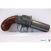Dekoratif Denix-6 VARİL PEPPER-BOX REVOLVER, İNGİLTERE 1840 thumbnail 3