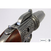 Dekoratif Denix-6 VARİL PEPPER-BOX REVOLVER, İNGİLTERE 1840 thumbnail 4