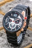 Yeni Sezon Erkek Saati Siyah Çelik Kordon Tasarım Kadran Analog Chronograph ST-304207 thumbnail 2