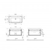 Vitra Sento 100cm Antrasit Banyo Dolabı Alt Modül ve Lavabo 60820 thumbnail 2