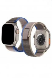 Apple Watch Ultra 49mm Renkli ​​​​KRD-77 Örgülü Hasır Tokalı Kordon - 4