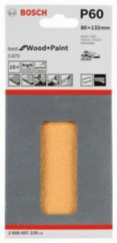 Bosch BFM Zımpara 80 x 133 mm 60 kum 8 Delik 10lu 2.608.607.229 - 2