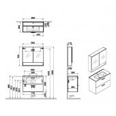 Vitra Mia 80 cm Beyaz Banyo Dolabı Takımı 66050 - 3