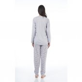 Estiva Desenli Uzun Kol Viskon Bayan Pijama Takım - 2