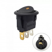 Yuvarlak Nokta Işıklı Anahtar ON-OFF 3P Sarı 12VOLT - 1