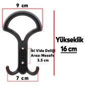 Portmanto Vestiyer Duvar Askısı Metal Dolap Askılığı Siyah 5 ADET - 4
