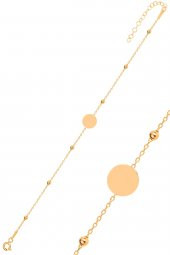 Gümüş rose top top zincirli pul bileklik - 1