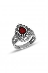 Gümüş kök yakut taşlı, püsküllü, oksitli telkari üçlü set - 4