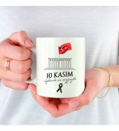 Kişiye Özel Atatürk Atam İzindeyiz 10 Kasım Baskılı Porselen Beyaz Kupa Bardak HK2309 thumbnail 2