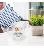 Atatürk 10 Kasım Özel Baskılı Şeffaf Cam Kupa Bardak HK2302 - 2