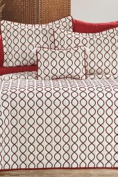 Brillance Çift Kişilik Yatak Örtüsü Krem Bordo thumbnail 2