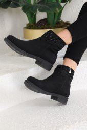 Albishoes Kadın Fermuarlı Taş Detaylı Günlük Chelsea Kadın Bot - 2