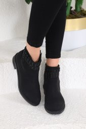 Albishoes Kadın Fermuarlı Taş Detaylı Günlük Chelsea Kadın Bot - 4