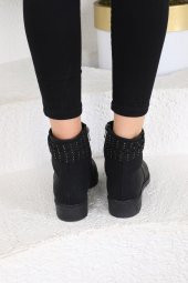 Albishoes Kadın Fermuarlı Taş Detaylı Günlük Chelsea Kadın Bot - 5