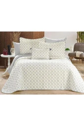 Brillance Çift Kişilik Yatak Örtüsü Krem Gri thumbnail 3