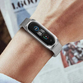 Xiaomi Mi Band 5 Band 6 Uyumlu Mıknatıslı Metal Hasır Kordon Kayış - 8