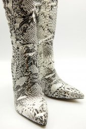 Yılan Derisi Kadın Çizme - 4