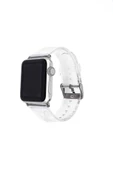 Apple Watch Ultra 49mm Şeffaf Silikon Metal Toka Kademeli Kordon - 1