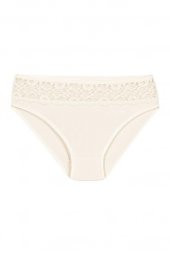 12 Adet Yıldız Bayan Likralı Dantelli Bikini Külot Ekru 3788 - 1