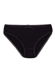 12 Adet Yıldız Bayan Bambu Dantelli Bikini Külot Siyah 3881 - 1