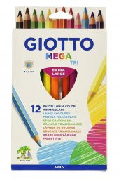 Giotto Mega Tri Kuru Boya Kalemi Asklılı Paket 12Li - 1