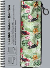 TYVEK KALEM ÇANTASI LASTİKLİ / PARADISE BIRDS thumbnail 1