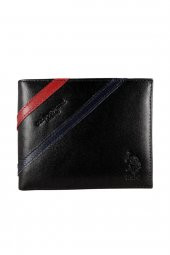 US Polo Assn Hakiki Deri Siyah Erkek Cüzdan PLCZ8403 - 1