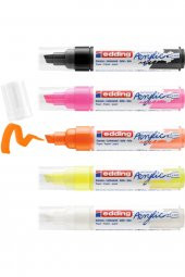 Edding 5000 Kalın Uçlu Akrilik Markör 5’Li Paket (Fosforlu)  5-10 Mm’Lik Kesik Uç thumbnail 2