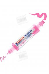 Edding 5400 Akrilik 3D Double Liner - Fosforlu-Pembe - 2-3, 5-10 Mm’Lik 2 Başlık - 1