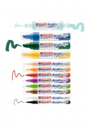 Edding Akrilik Markör Yaratıcı Set  Mix Kalem + Resim Defteri 12 Renk - 5