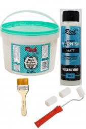 Rich Multi Surface Alaçatı 2500cc + 500cc Mat Vernik + Rulo Fırça + Zemin Fırçası - 1