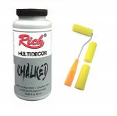 Rich Multi Decor Chalked Akrilik Boya 1750ml Chicago Grey&Sarı Sünger Rulo Seti - 1