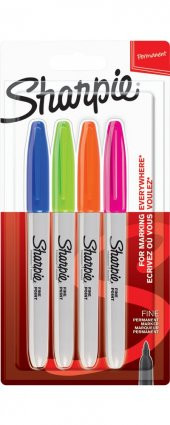 Sharpie Fine Permanent Markör Canlı Renkler 4Lü - 1