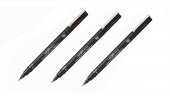 Uni Pin Brush Fırça Uçlu Kalem Br-200 Black 3 Adet - 1