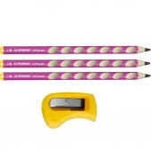 Stabılo Easygraph Özel Sol El Kursun Kalemi Pink ( L ) 3 Adet + Kalemtraş - 1