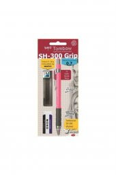 Tombow SH-300 Grip Mekanik Kurşun Kalem 0,7 mm Pembe Okul Seti - 1