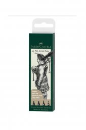 Faber Castell Pitt Artist Pen 4lü Siyah thumbnail 1