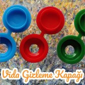25 Adet Menteşeli Beyaz Plastik Vida Kapağı, Vida Gizleme Kapağı, Vida Kapağı, Mobilya Vida Kapağı - 1